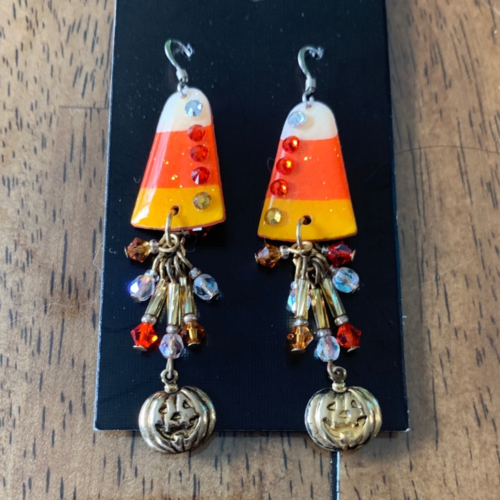 Candy Corn Halloween Earrings
